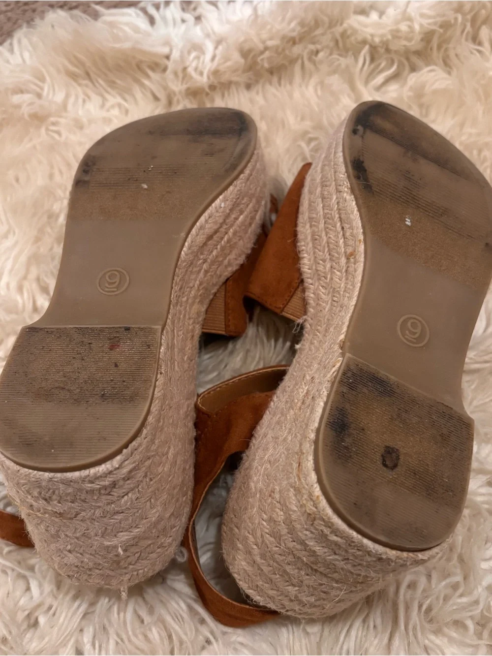 Universal Thread Brown Suede Espadrille Wedge Sandals